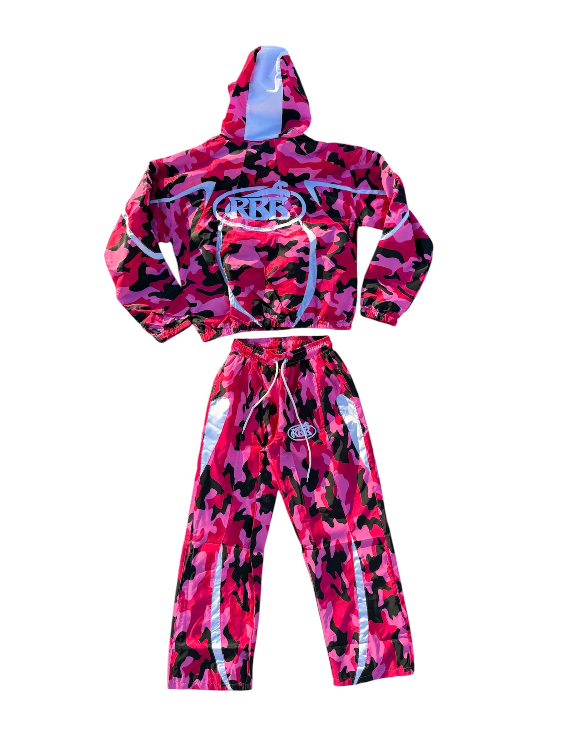 Pink Camouflaged Fullset Windbreaker $