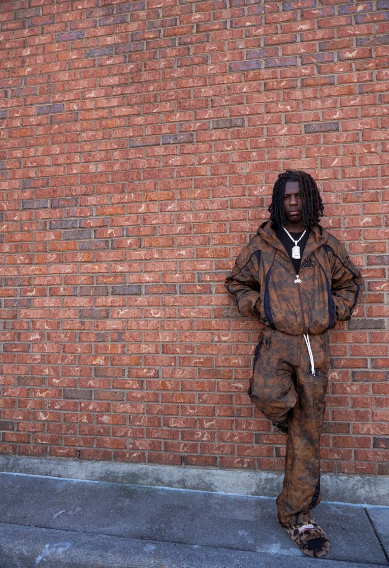 Brown $ Black Camouflage Fullset Windbreaker $