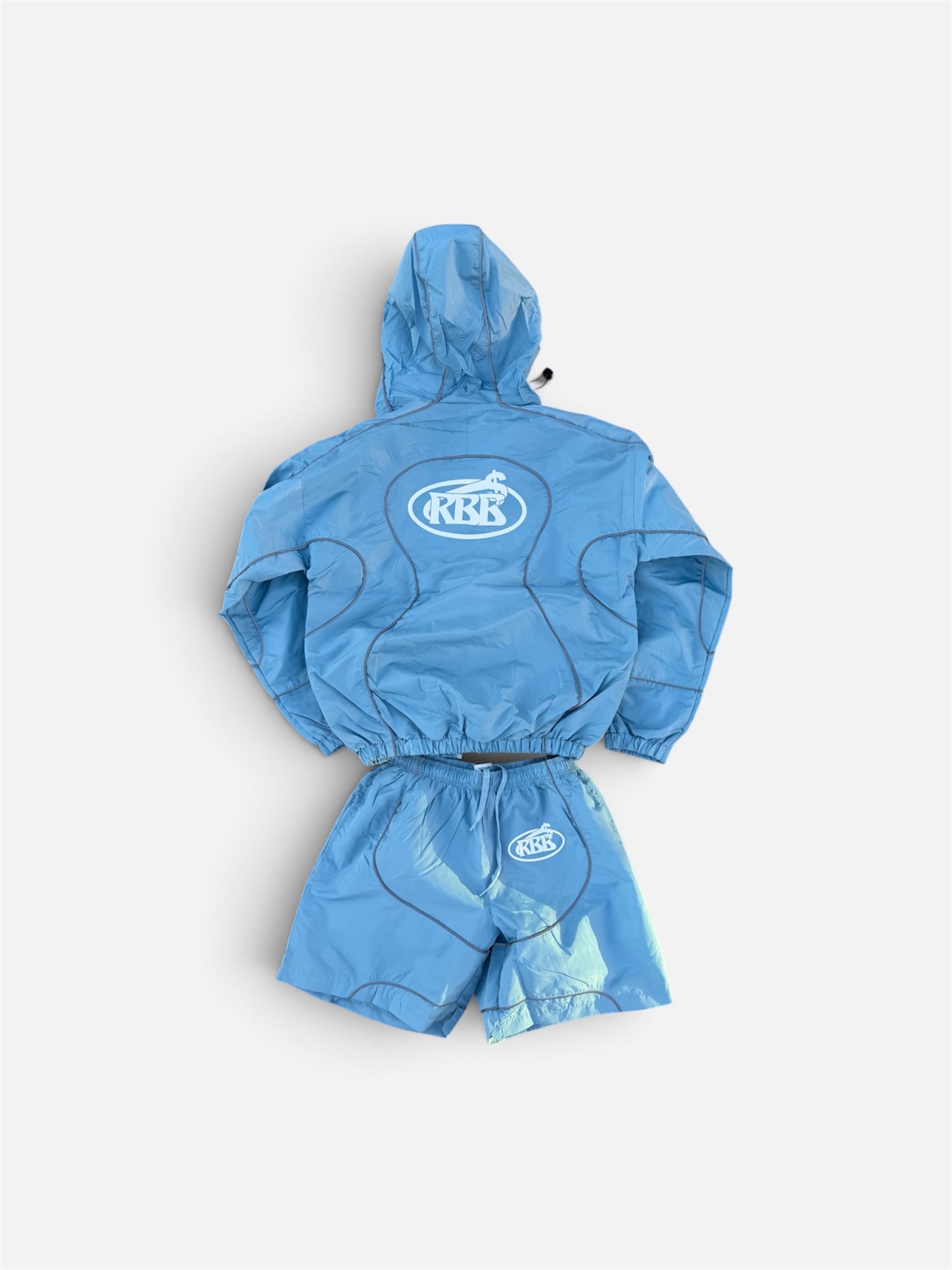 SKY BLUE WINDBREAKER SHORT SET